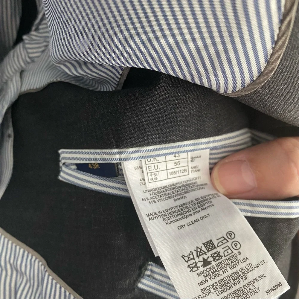 43R Brooks Brothers Explorer Regent Fit Black Mens Sport Coat‎ Blazer